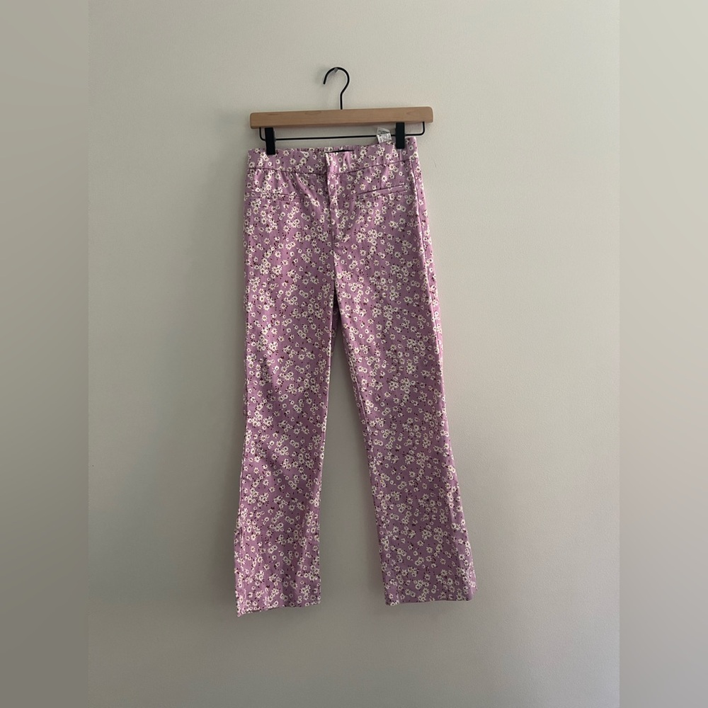 Zara Floral Flare Jeans Small